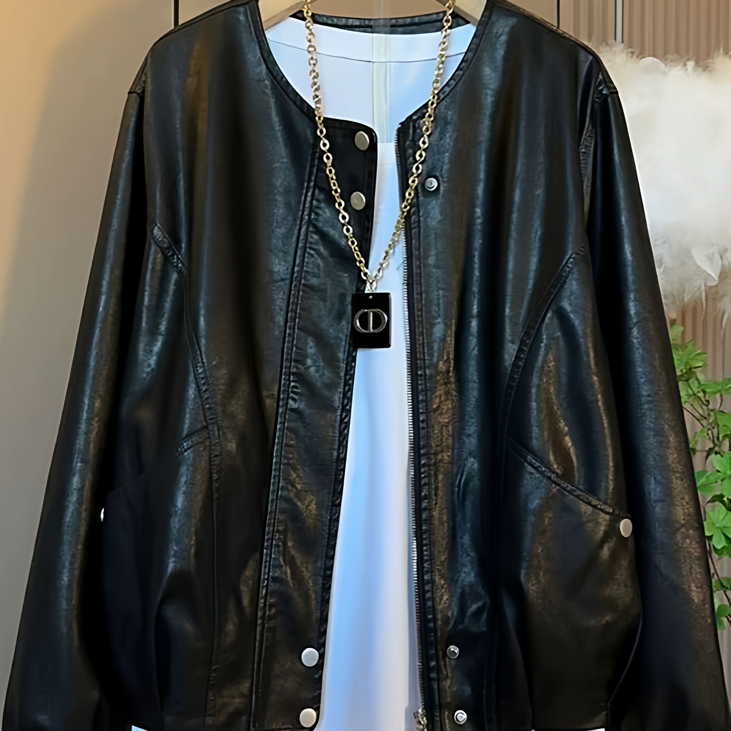 秋季新款时尚皮衣大码女装外套女