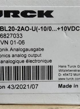 图尔克模块BL20-2AO-U 6827033全新原装正品现货
