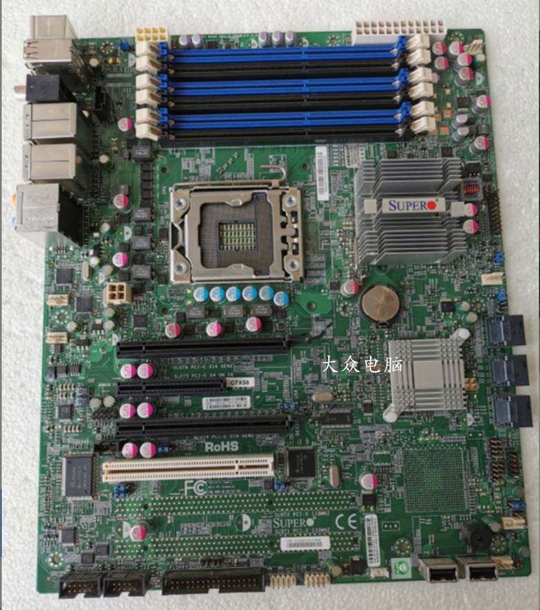 原装超微 c7x58单路1366针工作站主板 x58双显卡插槽