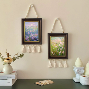 莫奈花园油画风格 饰画卧室墙壁睡莲画抽象艺术框画 挂画客厅花卉装