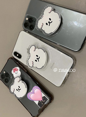 TORR｜情侣复古插画小猫小狗适用于苹果13ProMax手机壳气囊伸缩支架14/15pro