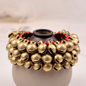 舞蹈表演道具三层14MM铃铛脚链手工编织本命年民族风红绳响铃手链