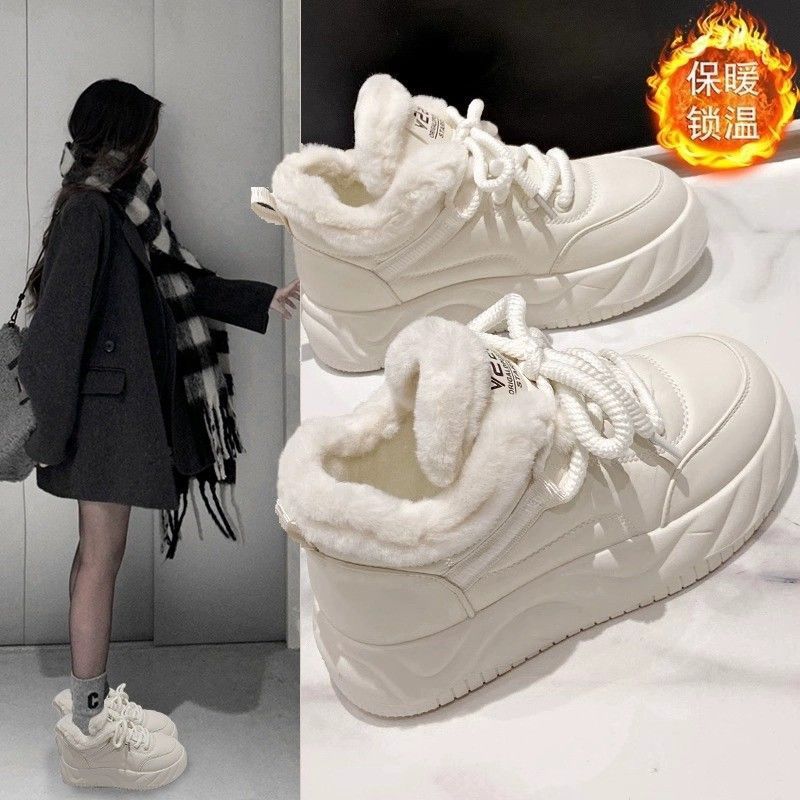 厚底鞋子女2024冬季新款加厚雪地