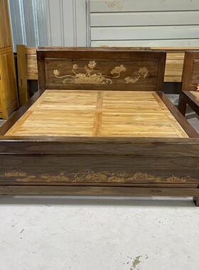 老榆木双人床180全榆纯木头床没有辅料结实耐用
