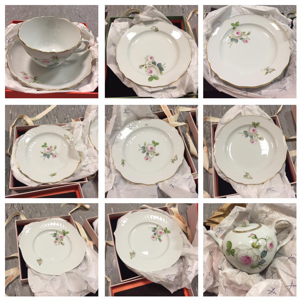 Meissen 梅森新 白玫瑰 新马赛 咖啡杯