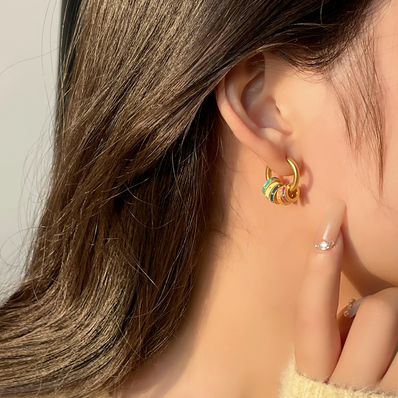 复古时尚彩色圆圈流苏一款多戴