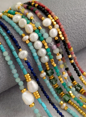 复古民族风彩色串珠项链夏季小众