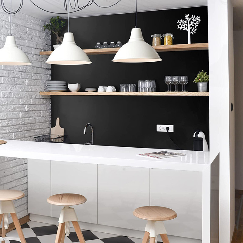 素色墙纸光面黑色贴纸背景墙幼儿园装饰银色阳台遮光厨房自粘壁纸