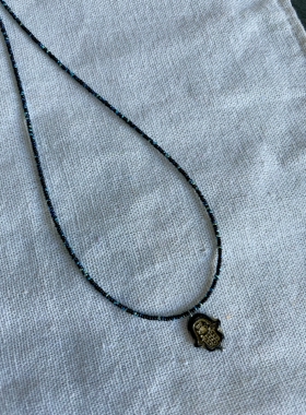 一只童手作  透蓝蝴蝶 五彩斑斓的黑 琉璃珠  独特饰品  小众设计