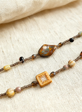 红茶拿铁 原创捷克琉璃手链 闺蜜手链  情侣手链