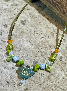生命延续 森系捷克琉璃项链