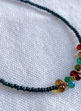 一只童手作 花窗 捷克琉璃颈链