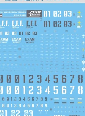 UC29[DL]大林 HG 1/144 苍蓝宿命 蓝色命运 1-2-3号机 EXAM 水贴