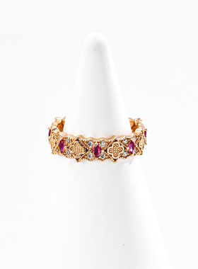 S925银镀18K金时尚简约高质感戒指女防过敏个性气质指环女礼物