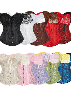 宫廷复古法式鱼骨胸衣圣诞万圣节装扮蕾丝抹胸上衣性感corset