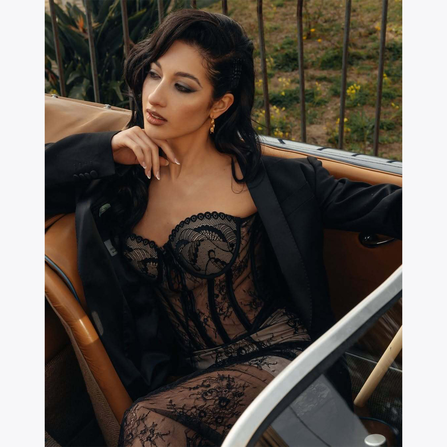 西西里美丽传说 法式蕾丝复古抹胸拉链鱼骨网纱胸衣收腰corset