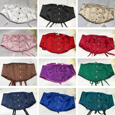 超短缎面3扣洛丽塔束腰鱼骨腰封