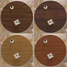 仿木纹圆桌布防水防油圆形皮革餐桌桌垫实木胡桃木原木茶几垫台布