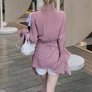 【6折捡漏】樊樊 干枯玫瑰衬衫女温柔显瘦百搭外套中长款上衣