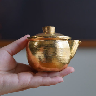 霖松堂鎏金系列盖碗手抓宝瓶景德镇陶瓷功夫茶具茶杯单个泡茶碗