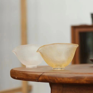 心缘堂古法琉璃气泡兰舟公道杯功夫茶具手工分茶器匀杯茶海100ml