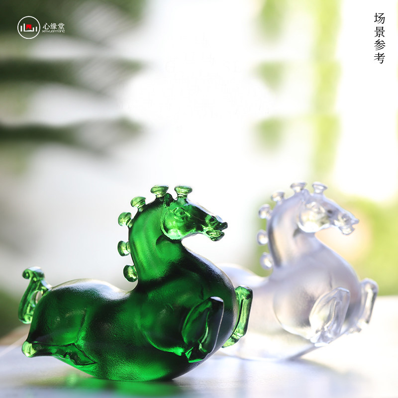 琉璃唐马茶宠茶搁摆件笔架多