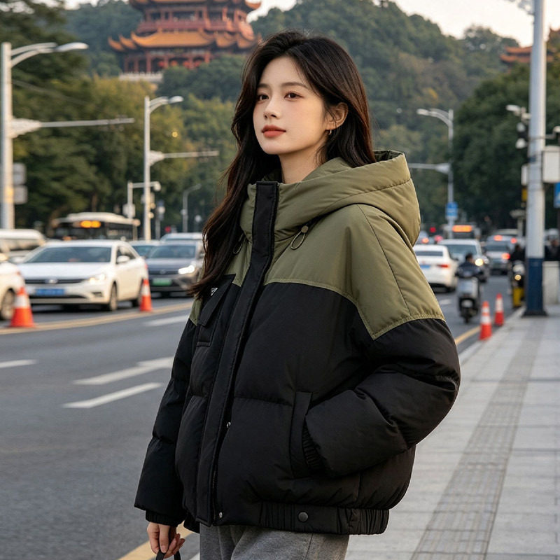 短款泡芙羽绒服女小个子加厚白鸭绒女式韩版羽绒外套平湖