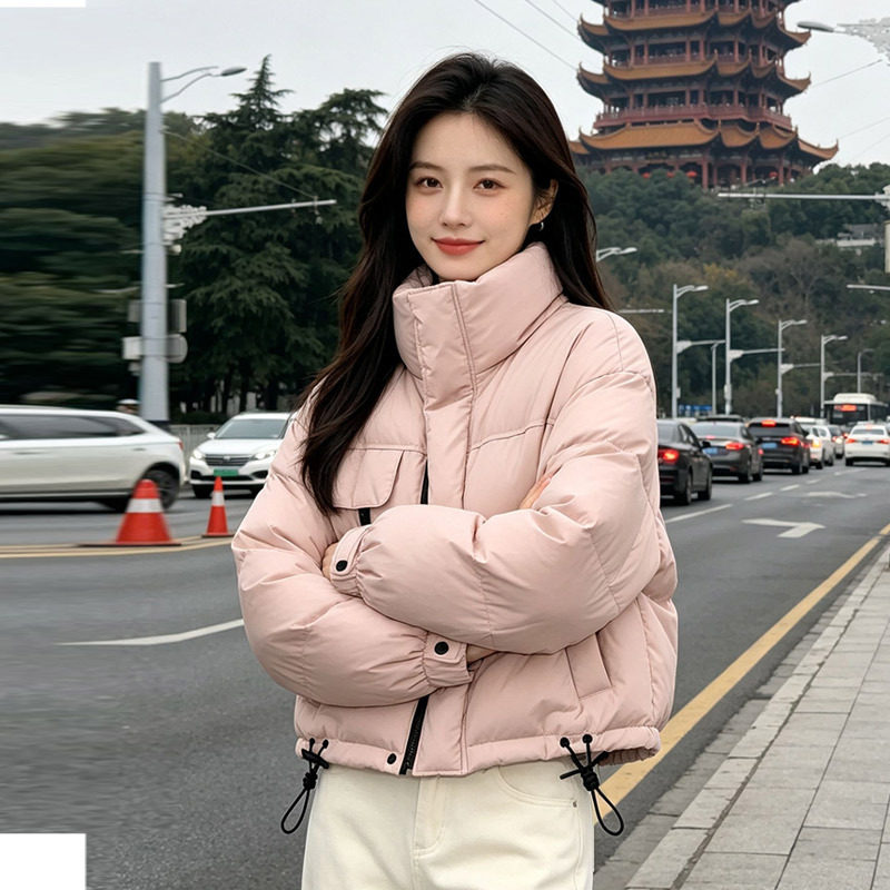 羽绒服女冬季短款新款女装平湖韩版鸭绒羽绒外套女