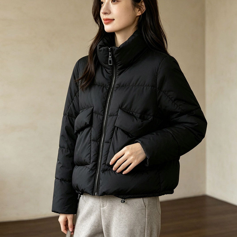 韩版羽绒服女冬季鸭绒短款新品女士大码羽绒服批发平湖