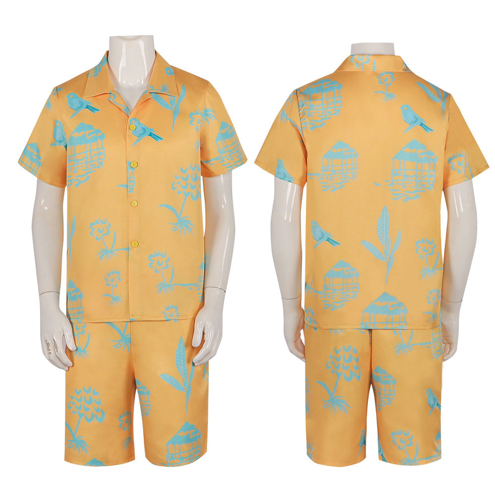 芭比cos服ken肯尼黄色短袖夏日沙滩服真人电影 cosplay角色扮演服