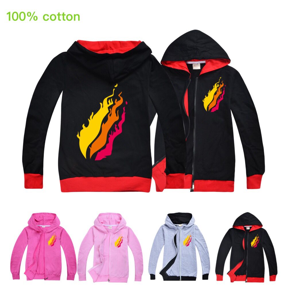 PRESTONPLAYZ卡通黑色男女童拉链外套纯棉2022春运动长袖开衫衣服