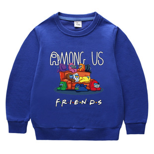 Among us太空狼人杀圆领卫衣春秋男童长袖纯棉上衣中小童2023新款