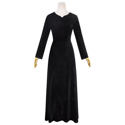 玛奇玛cos服电锯人cosplay女Makima 黑色V领金丝绒连衣裙表演服装