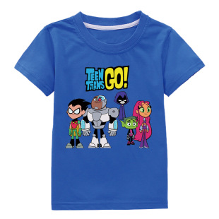 Teen Titans GO纯棉男童T恤夏少年泰坦出击卡通短袖圆领 上衣儿童