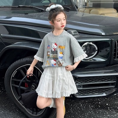 hellokitty灰色短袖T恤2025夏季
