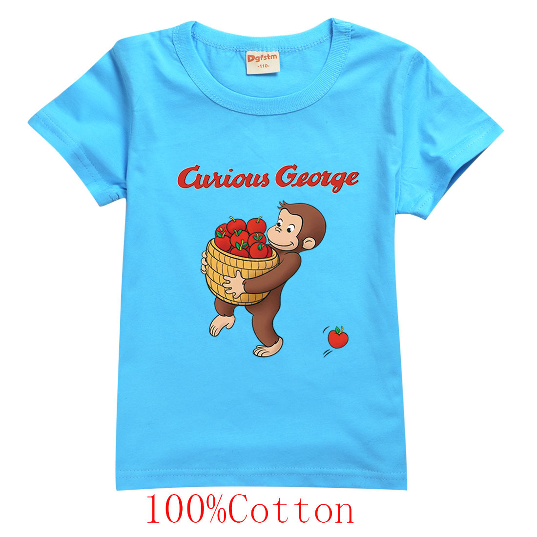 好奇的乔治猴子儿童T恤Curious George 纯棉短袖卡通印花上衣夏季