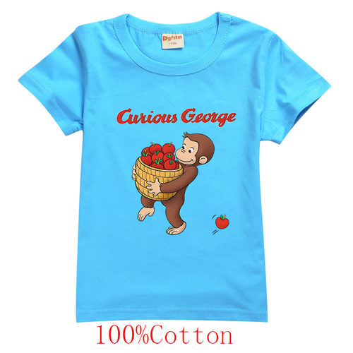 好奇的乔治猴子儿童T恤Curious George 纯棉短袖卡通印花上衣夏季
