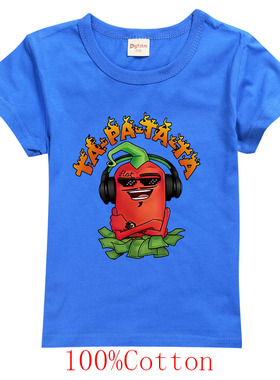 Merch Edison Pepper男童夏季纯棉短袖百搭2022卡通T恤中小童休闲