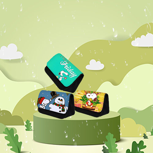 史努比三角双层笔袋学生文具盒