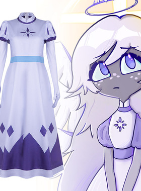 地狱客栈cos服Hazbin Hotel天使艾米丽cosplay万圣节表演服装2024