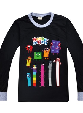 Number Blocks数字积木儿童秋装打底衫黑色长袖T恤纯棉宝宝上衣22