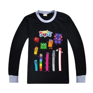 黑色长袖 打底衫 T恤纯棉宝宝上衣22 Blocks数字积木儿童秋装 Number
