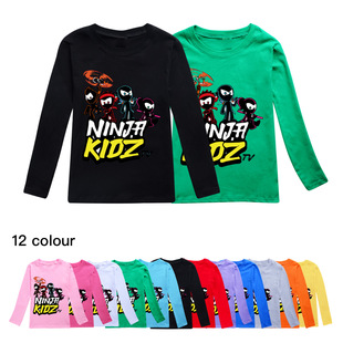 ninja kidz儿童长袖T恤纯棉忍者小子休闲打底衫上衣薄款 2024春夏