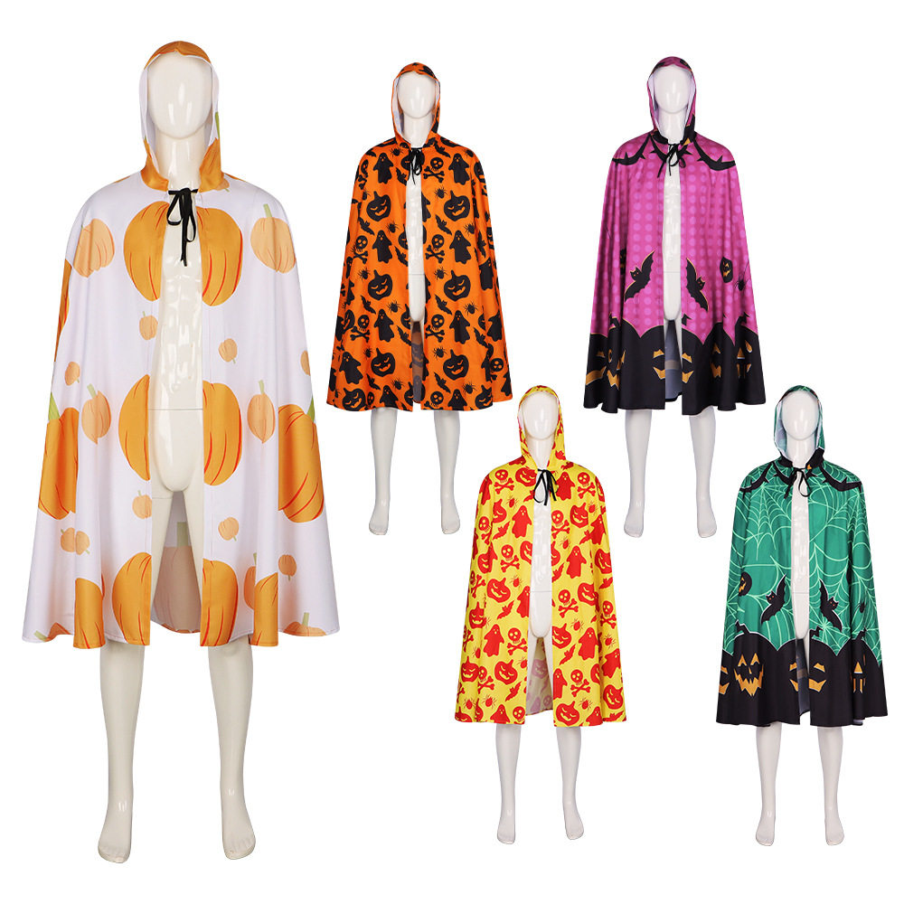 万圣节cosplay披风化妆舞会卡通印花斗篷表演服装新款cos巫师2023