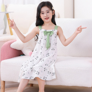 帕恰狗吊带蝴蝶睡裙2023夏季Pochacco泡泡绉女童睡衣卡通可爱裙子