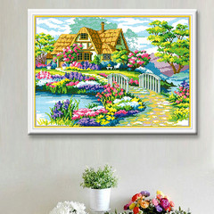 新款钻石画美丽家园餐厅卧室系列小图十字绣贴钻画田园小屋全满钻