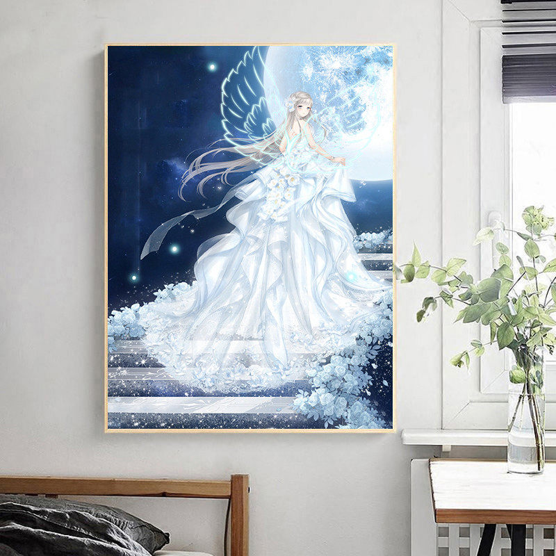 带框钻石画卧室小公主卡通动漫钻石绣十字绣满钻新款砖石绣配画框