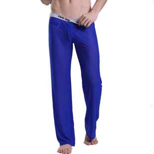 家居休闲长裤 男士 子 外贸欧码 透明瑜伽运动睡裤 男性感超薄网纱裤