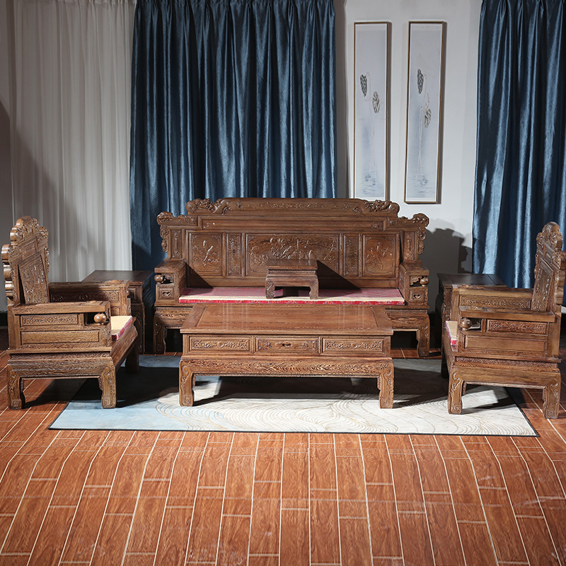 红殿家具新中式鸡翅木沙发