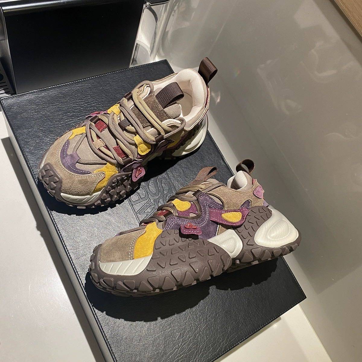 增高老爹男鞋厚底舒适运动鞋2026冬季新款复古拼色时尚休闲松糕鞋,流行男鞋,老爹鞋,淘宝优惠券,粉丝福利购,淘宝优惠卷